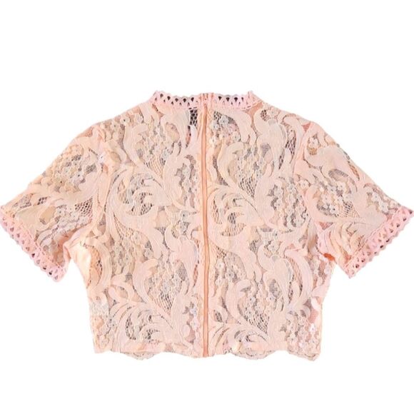 EC PEACH BRAND LACE CROP TOP SZ.M - Picture 2 of 4